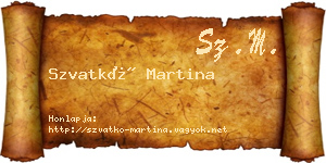Szvatkó Martina névjegykártya